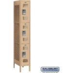 12" Wide Triple Tier Vented Metal Locker - 1 Wide - 6 Feet High - 18" Deep by Salsbury - Image 5