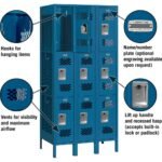 12" Wide Triple Tier Vented Metal Locker - 3 Wide - 6 Feet High - 18" Deep by Salsbury - Image 7