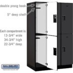 15" Wide Double Tier Designer Wood Locker - 3 Wide - 6 Feet High - 24" Deep by Salsbury - Image 32