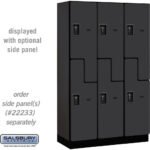 15" Wide Double Tier 'S' Style Designer Wood Locker - 3 Wide - 6 Feet High - 18" Deep by Salsbury - Image 3