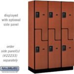 15" Wide Double Tier 'S' Style Designer Wood Locker - 3 Wide - 6 Feet High - 18" Deep by Salsbury - Image 13