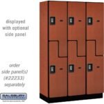 15" Wide Double Tier 'S' Style Designer Wood Locker - 3 Wide - 6 Feet High - 18" Deep by Salsbury - Image 15