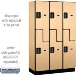 15" Wide Double Tier 'S' Style Designer Wood Locker - 3 Wide - 6 Feet High - 18" Deep by Salsbury - Image 27