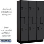 15" Wide Double Tier 'S' Style Designer Wood Locker - 3 Wide - 6 Feet High - 18" Deep by Salsbury