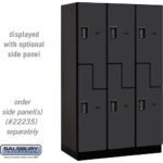 15" Wide Double Tier 'S' Style Designer Wood Locker - 3 Wide - 6 Feet High - 21" Deep by Salsbury - Image 2