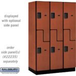 15" Wide Double Tier 'S' Style Designer Wood Locker - 3 Wide - 6 Feet High - 21" Deep by Salsbury - Image 11