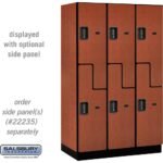15" Wide Double Tier 'S' Style Designer Wood Locker - 3 Wide - 6 Feet High - 21" Deep by Salsbury - Image 12
