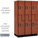 15" Wide Double Tier 'S' Style Designer Wood Locker - 3 Wide - 6 Feet High - 21" Deep by Salsbury - Image 14