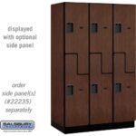 15" Wide Double Tier 'S' Style Designer Wood Locker - 3 Wide - 6 Feet High - 21" Deep by Salsbury - Image 21