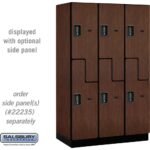 15" Wide Double Tier 'S' Style Designer Wood Locker - 3 Wide - 6 Feet High - 21" Deep by Salsbury - Image 22