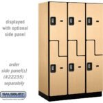 15" Wide Double Tier 'S' Style Designer Wood Locker - 3 Wide - 6 Feet High - 21" Deep by Salsbury - Image 30