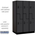 15" Wide Double Tier 'S' Style Designer Wood Locker - 3 Wide - 6 Feet High - 24" Deep by Salsbury - Image 3