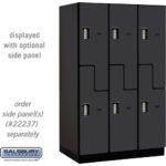 15" Wide Double Tier 'S' Style Designer Wood Locker - 3 Wide - 6 Feet High - 24" Deep by Salsbury - Image 4