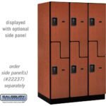 15" Wide Double Tier 'S' Style Designer Wood Locker - 3 Wide - 6 Feet High - 24" Deep by Salsbury - Image 13