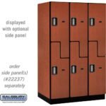 15" Wide Double Tier 'S' Style Designer Wood Locker - 3 Wide - 6 Feet High - 24" Deep by Salsbury - Image 14