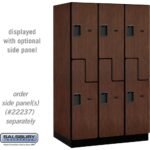 15" Wide Double Tier 'S' Style Designer Wood Locker - 3 Wide - 6 Feet High - 24" Deep by Salsbury - Image 21