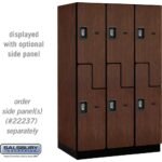 15" Wide Double Tier 'S' Style Designer Wood Locker - 3 Wide - 6 Feet High - 24" Deep by Salsbury - Image 25