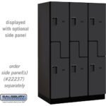 15" Wide Double Tier 'S' Style Designer Wood Locker - 3 Wide - 6 Feet High - 24" Deep by Salsbury