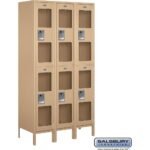 15" Wide Double Tier See-Through Metal Locker - 3 Wide - 6 Feet High - 18" Deep by Salsbury - Image 5
