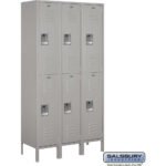 15" Wide Double Tier Standard Metal Locker - 3 Wide - 6 Feet High - 15" Deep by Salsbury - Image 4