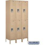 15" Wide Double Tier Standard Metal Locker - 3 Wide - 6 Feet High - 15" Deep by Salsbury - Image 6