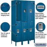 15" Wide Double Tier Standard Metal Locker - 3 Wide - 6 Feet High - 15" Deep by Salsbury - Image 7
