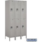 15" Wide Double Tier Standard Metal Locker - 3 Wide - 6 Feet High - 18" Deep by Salsbury - Image 3
