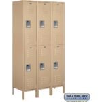 15" Wide Double Tier Standard Metal Locker - 3 Wide - 6 Feet High - 18" Deep by Salsbury - Image 6