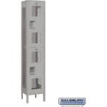 15" Wide Double Tier Vented Metal Locker - 1 Wide - 6 Feet High - 15" Deep by Salsbury - Image 4