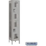 15" Wide Double Tier Vented Metal Locker - 1 Wide - 6 Feet High - 18" Deep by Salsbury - Image 4