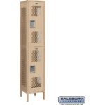 15" Wide Double Tier Vented Metal Locker - 1 Wide - 6 Feet High - 18" Deep by Salsbury - Image 6