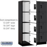 15" Wide Four Tier Designer Wood Locker - 3 Wide - 6 Feet High - 18" Deep by Salsbury - Image 32