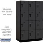 15" Wide Four Tier Designer Wood Locker - 3 Wide - 6 Feet High - 21" Deep by Salsbury