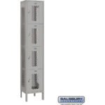 15" Wide Four Tier Vented Metal Locker - 1 Wide - 6 Feet High - 15" Deep by Salsbury - Image 4