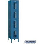 15" Wide Four Tier Vented Metal Locker - 1 Wide - 6 Feet High - 18" Deep by Salsbury - Image 2