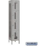 15" Wide Four Tier Vented Metal Locker - 1 Wide - 6 Feet High - 18" Deep by Salsbury - Image 4