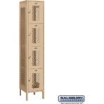 15" Wide Four Tier Vented Metal Locker - 1 Wide - 6 Feet High - 18" Deep by Salsbury - Image 5