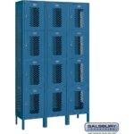 15" Wide Four Tier Vented Metal Locker - 3 Wide - 6 Feet High - 15" Deep by Salsbury - Image 2