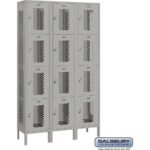 15" Wide Four Tier Vented Metal Locker - 3 Wide - 6 Feet High - 15" Deep by Salsbury - Image 4