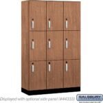 15" Wide Premier Wood Locker - Triple Tier-3 Wide - 6 Feet High - 18" Deep by Salsbury - Image 17