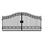 16' Dual Swing Wrought Iron Gate with No Decor