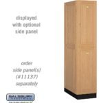 16" Wide Double Tier Solid Oak Executive Wood Locker - 1 Wide - 6 Feet High - 24" Deep - Light Oak by Salsbury
