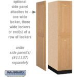 16" Wide Double Tier Solid Oak Executive Wood Locker - 1 Wide - 6 Feet High - 24" Deep - Light Oak by Salsbury - Image 2