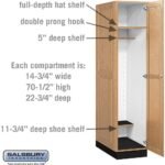 16" Wide Single Tier Solid Oak Executive Wood Locker - 1 Wide - 6 Feet High - 24" Deep - Light Oak by Salsbury - Image 3