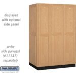 16" Wide Single Tier Solid Oak Executive Wood Locker - 3 Wide - 6 Feet High - 24" Deep - Light Oak by Salsbury