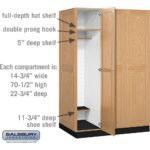 16" Wide Single Tier Solid Oak Executive Wood Locker - 3 Wide - 6 Feet High - 24" Deep - Light Oak by Salsbury - Image 3