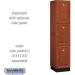 16" Wide Triple Tier Solid Oak Executive Wood Locker - 1 Wide - 6 Feet High - 18" Deep - Medium Oak by Salsbury