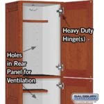 16" Wide Triple Tier Solid Oak Executive Wood Locker - 1 Wide - 6 Feet High - 18" Deep - Medium Oak by Salsbury - Image 4
