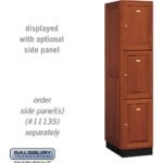16" Wide Triple Tier Solid Oak Executive Wood Locker - 1 Wide - 6 Feet High - 21" Deep - Medium Oak by Salsbury