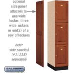 16" Wide Triple Tier Solid Oak Executive Wood Locker - 1 Wide - 6 Feet High - 21" Deep - Medium Oak by Salsbury - Image 2